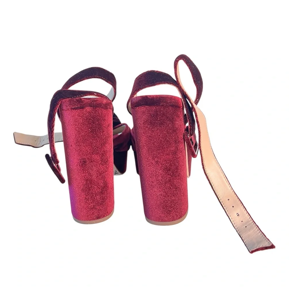 Antonio‎ Melani x Nicola Bathie Emilia Velvet Burgundy Platform Sandals 9M